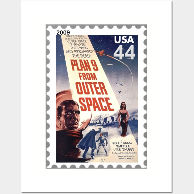 Plan 9 From Outer Space as a Stamp Wall Art by Starbase79